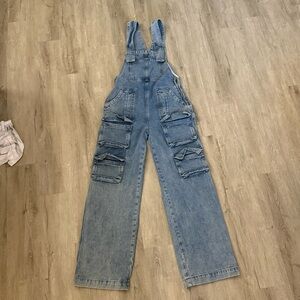 Fashion Nova Blue Denim Jumpsuit 31” inseam